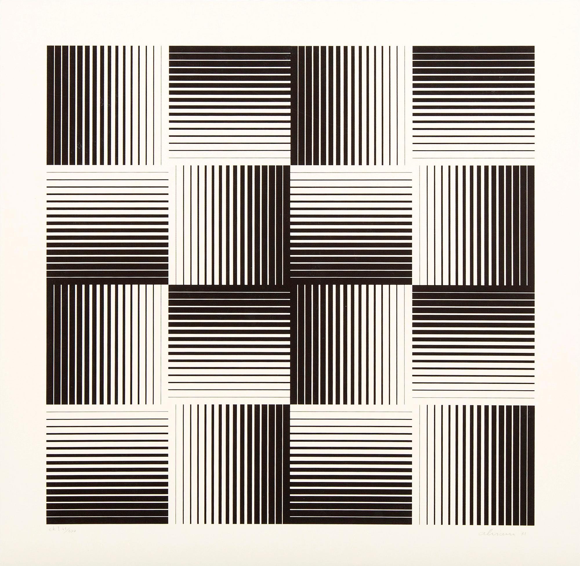 Getulio Alviani, a signed and numbered serigraph.