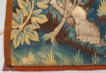 A tapestry, "Wolf hunting", tapestry weave, ca 250,5 x 240,5 cm, Flanders first half of the 17th century or older.