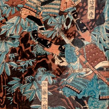 Yoshitoshi Tsukioka, color woodcut print, Japan 1864.