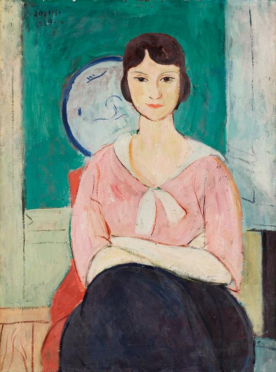 Einar Jolin, Model in a pink blouse.