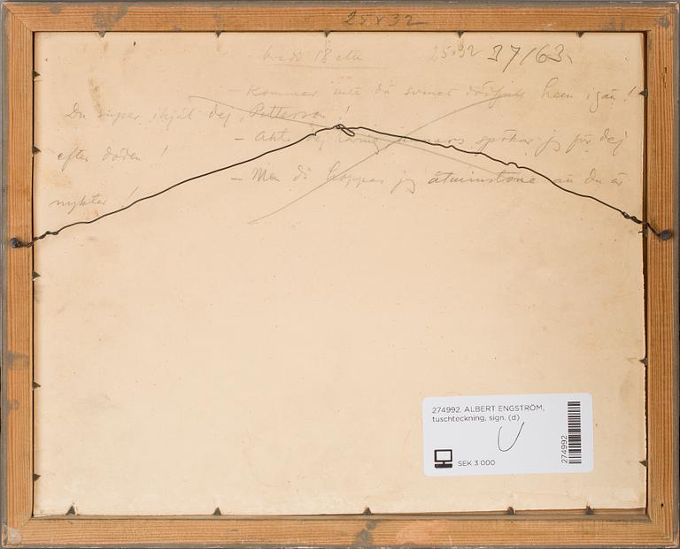 ALBERT ENGSTRÖM, tuschteckning, sign.