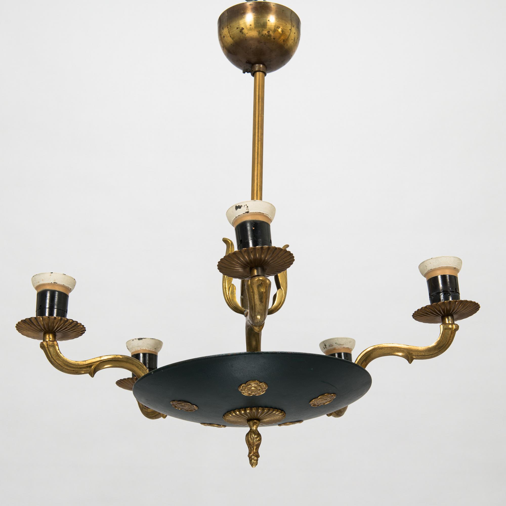 Paavo Tynell, taklampa, modell 1374, Taito 1930-40-tal.