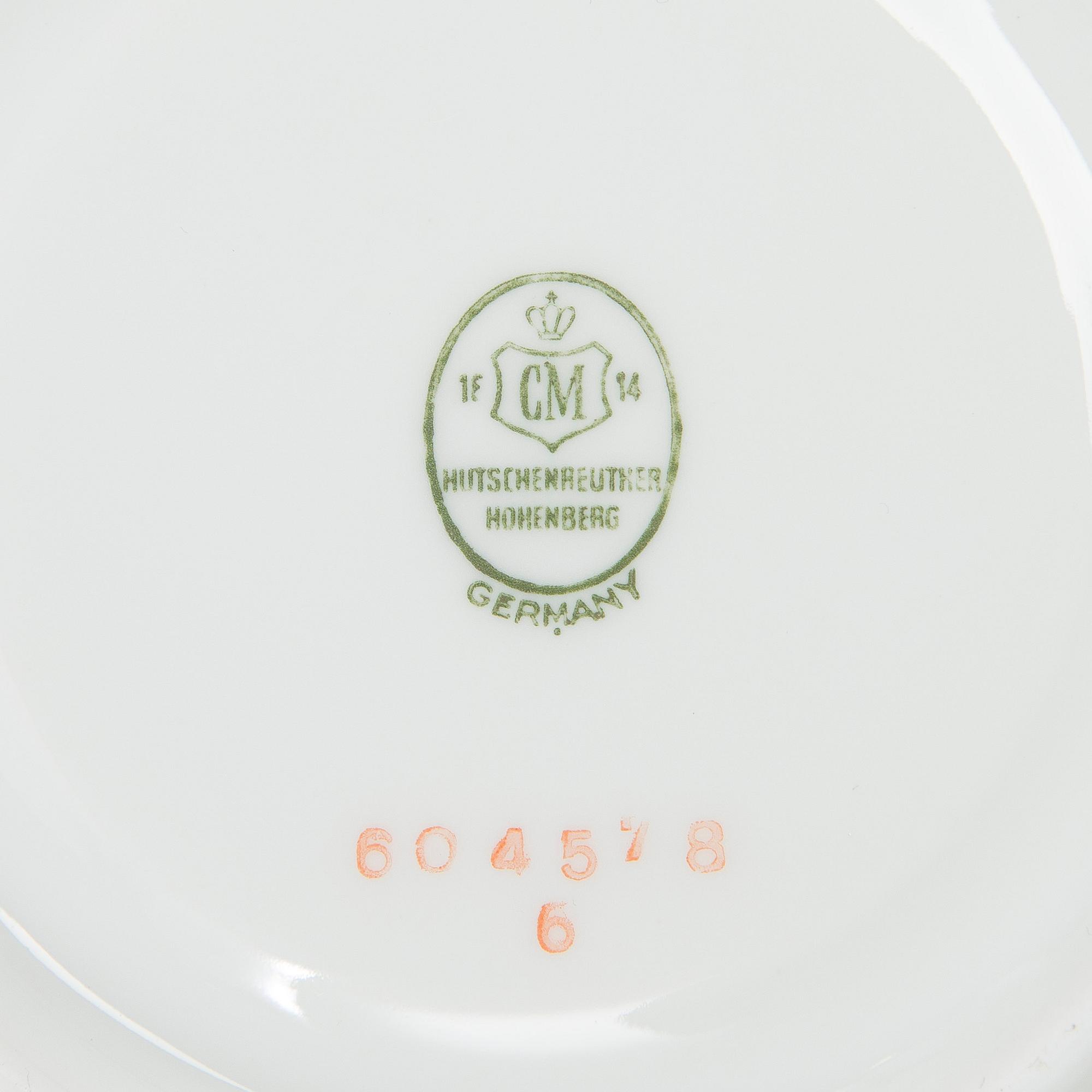 Ruoka-astiasto, 127 osaa, posliinia, "Botticelli" Rosenthal Selb Bavaria, ja Hutschenreuther, Saksa 1900-luvun puoliväli.