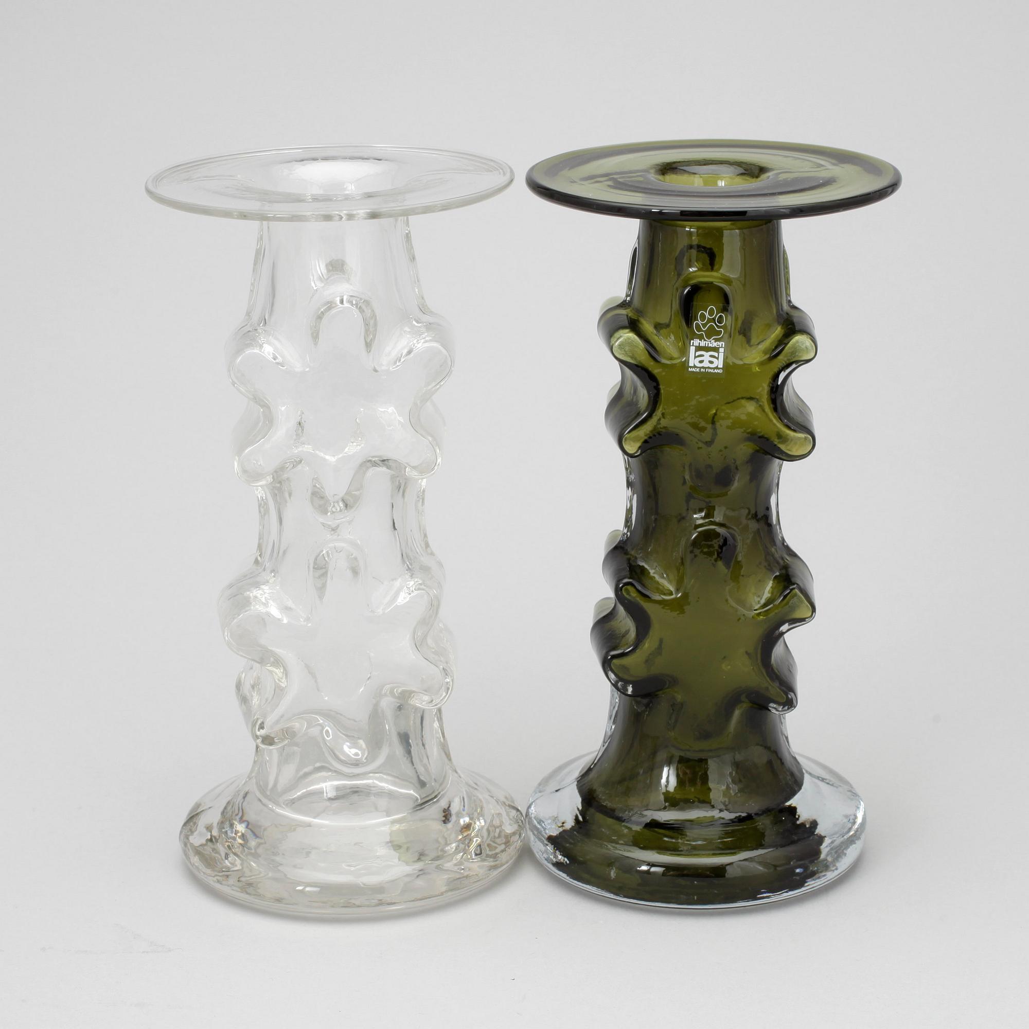 LJUSSTAKAR, 4 st, glas, Erkkitapio Siiroinen, Riihimäen Lasi, 1900-talets slut.