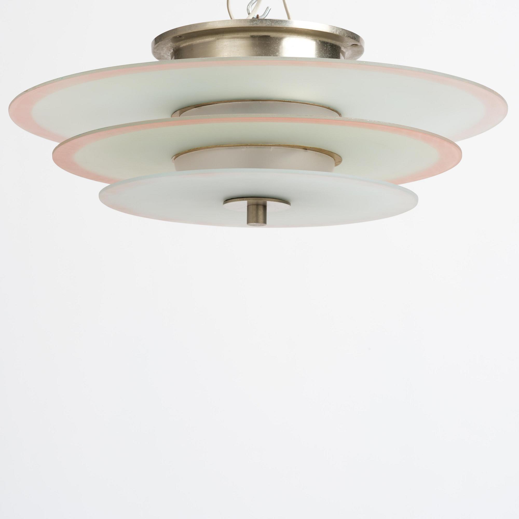 Harald Notini, a pair of ceiling lamps model "10401", Arvid Böhlmarks Lampfabrik, Stockholm, 1930s.