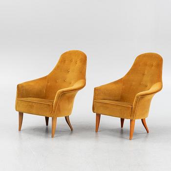 Kerstin Hörlin-Holmquist, A 'Stora Adam' armchairs, Nordiska Kompaniet, mid 20th century.