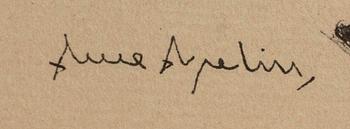 ARNE ASPELIN, teckning tusch signerad.