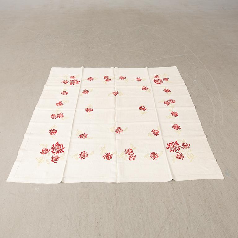 A collection of Christmas tablecloths 12 pcs first half/mid 20th century.