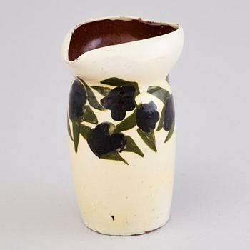 GERDA THESLEFF, a ceramic pitcher, signed GT Finland 1903.