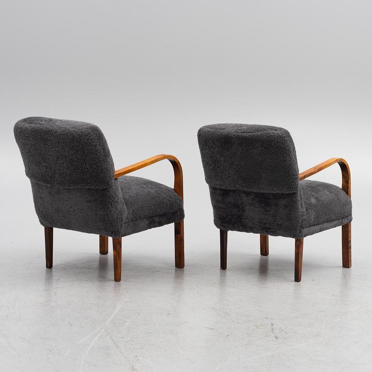 Armchairs, a pair, Swedish Modern, 1930s/40s.
