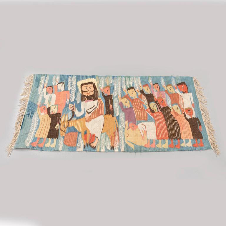 A TAPESTRY, tapestry weave, ca 70,5 x 147,5 cm, Wissa Wassef's weaving school in Haranya outside  Cairo.