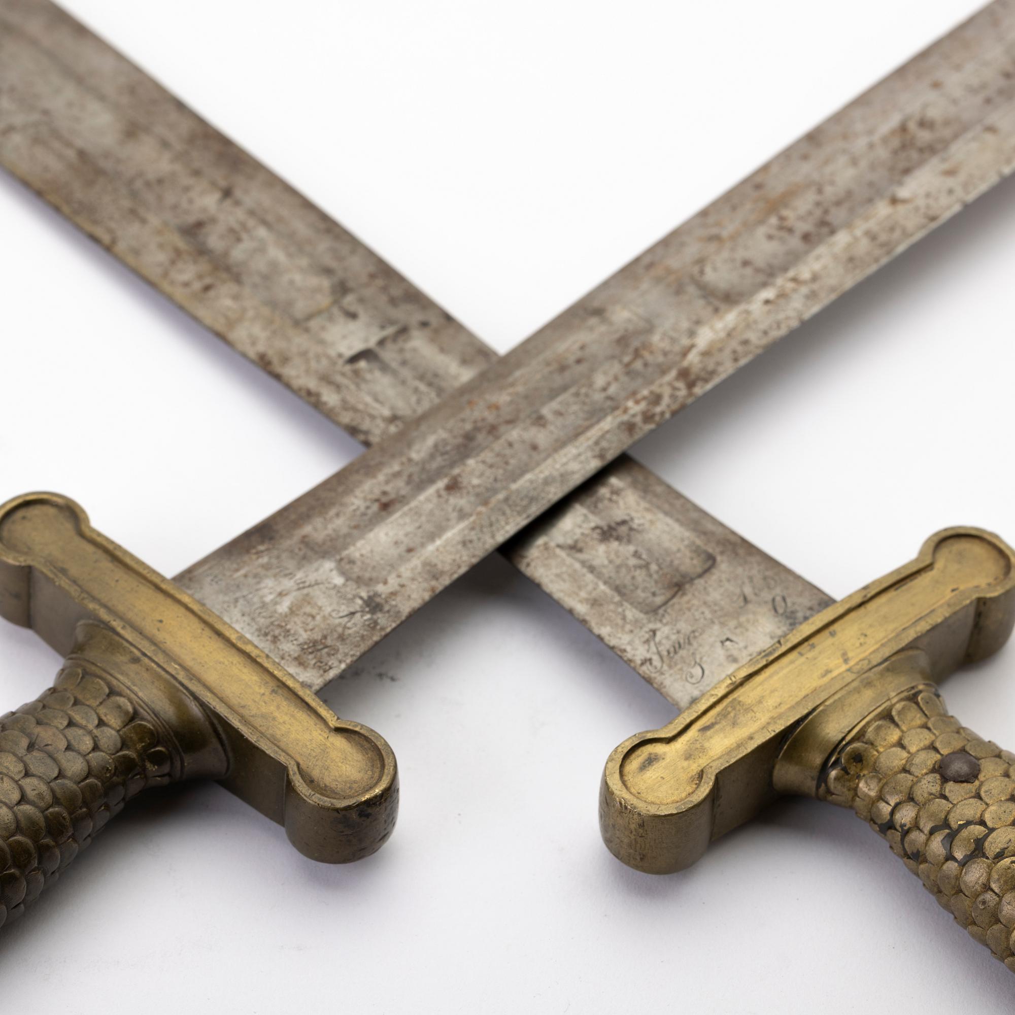 Artillery cutlasses, 2, France, 19th century.