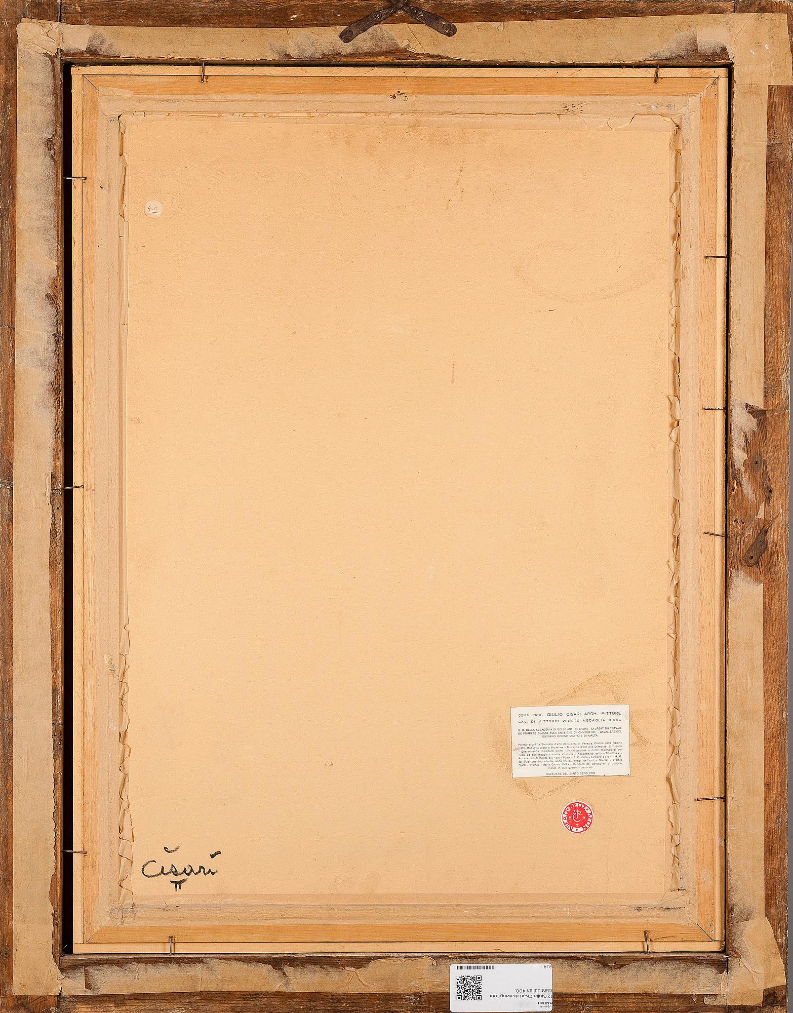 GIULIO CISARI, teckning, signerad och daterad 1962.