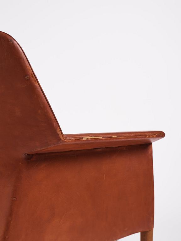 Ejner Larsen & A. Bender Madsen, a leather easy chair, Willy Beck, Denmark.