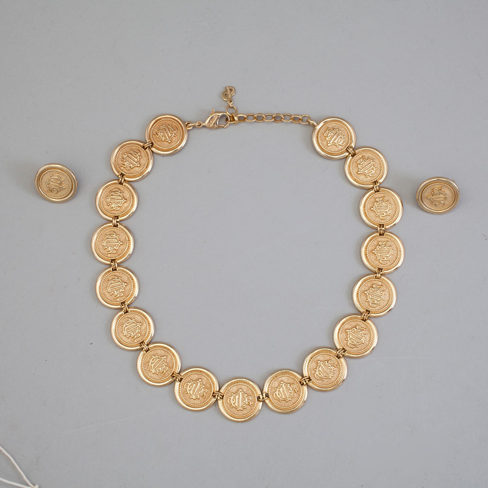 ÖRHÄNGEN samt HALSBAND, Christian Dior.