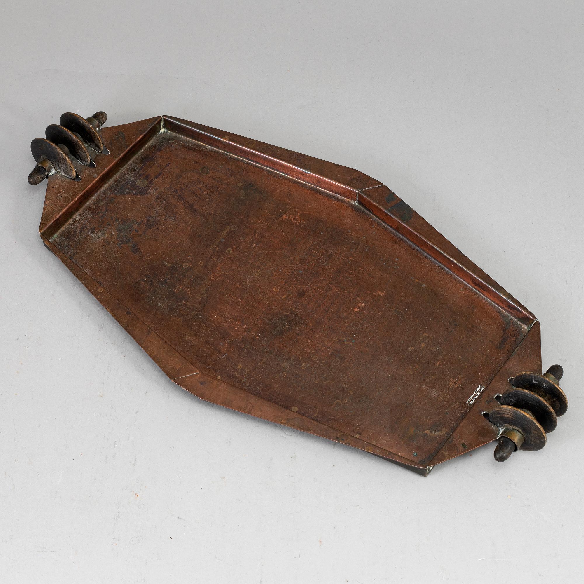 CRIS AGTERBERG, a copper dish. Utrecht, Holland.