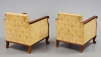 FÅTÖLJER, ett par, 1900-talets andra kvartal.