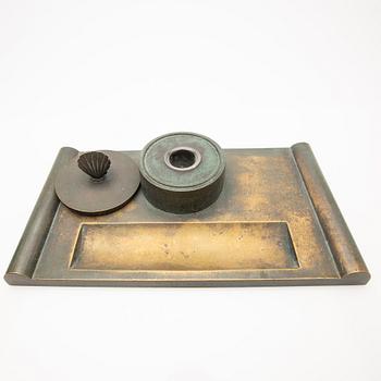 Ystad Bronze, desk set, 5 pieces, 20th century.