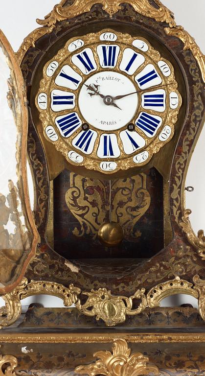 A French Louis XV bracket clock, first half 18th century, marked "P.RE BAILLOT A PARIS".