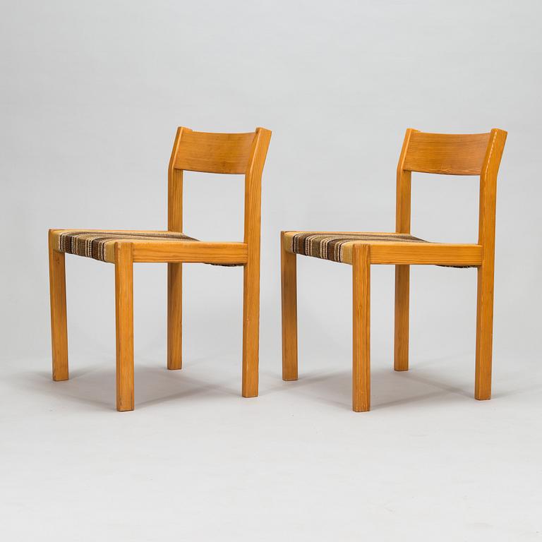 Eero Aarnio, ruokapöytä ja tuoleja, 6 kpl, "Pine", Asko 1960-luku.