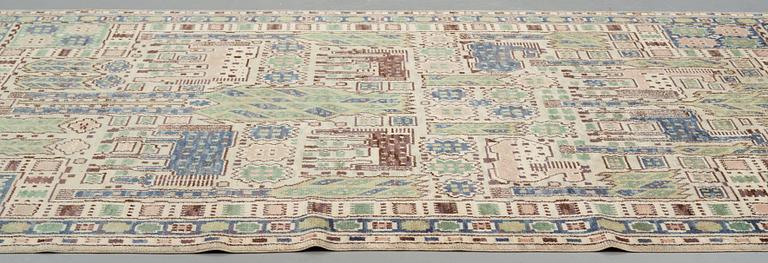 Märta Måås-Fjetterström, A carpet, "Hästhagen", knotted pile, ca 346 x 218,5-220 cm, signed AB MMF.