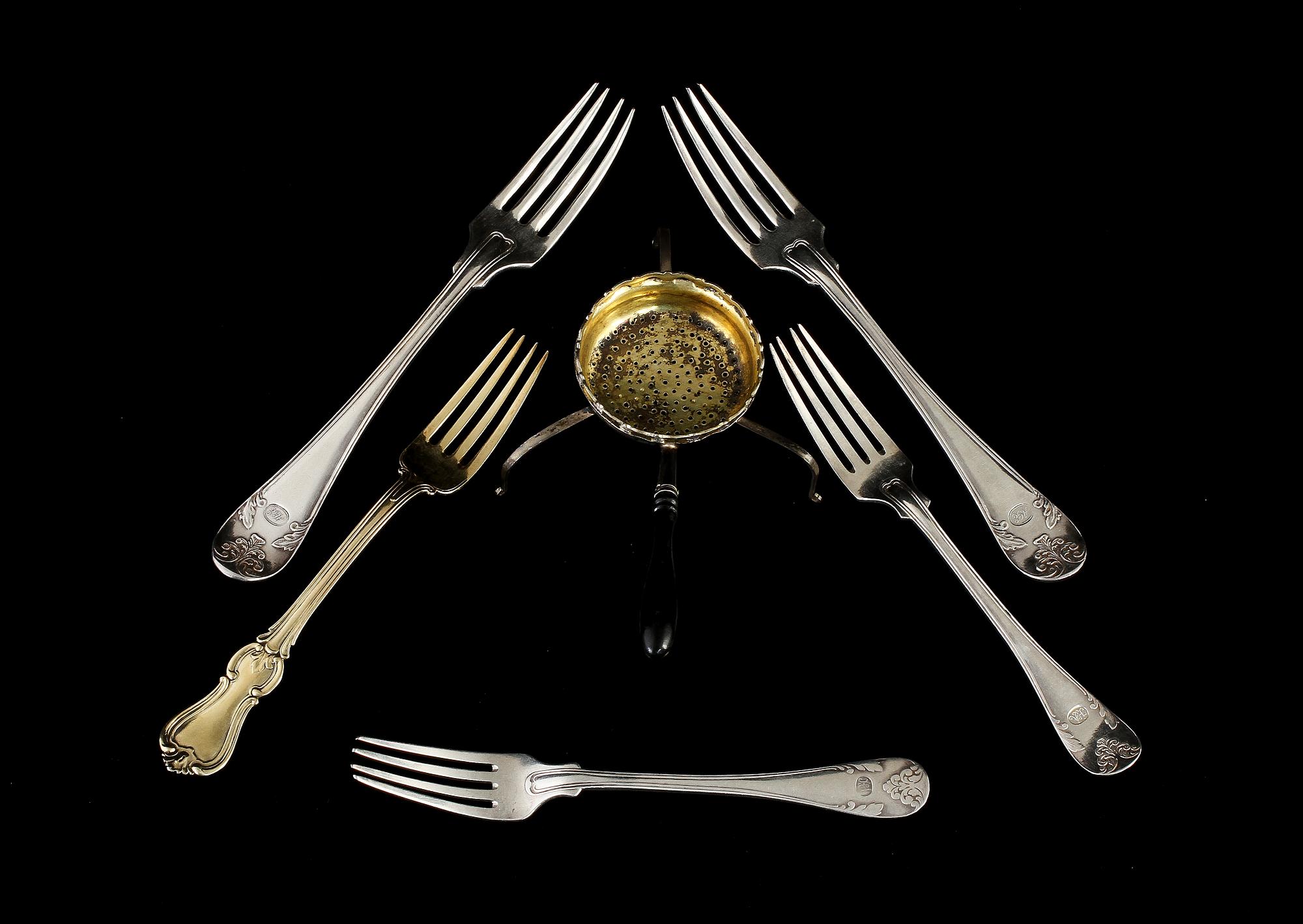 PARTI SILVER, 23 delar, 1800/1900-tal. 940 g.