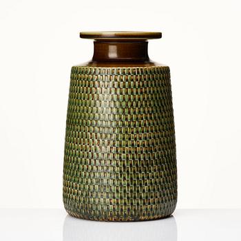 Stig Lindberg, a stoneware vase, Gustavsberg studio, Sweden 1967.