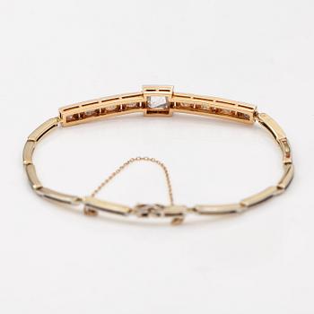 Armband, 14K guld, rosenslipade diamanter ca 1.57 ct tot.