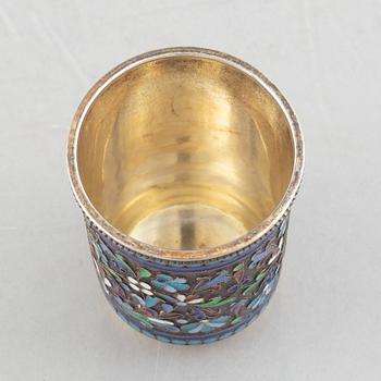 A Russian silver and enamel cup, Moscow 1892.