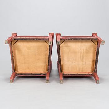 Evert Toivonen, fåtöljer, ett par, tillverkare Möbelfabrik T. Karvanen, Kuopio Finland 1930-tal.