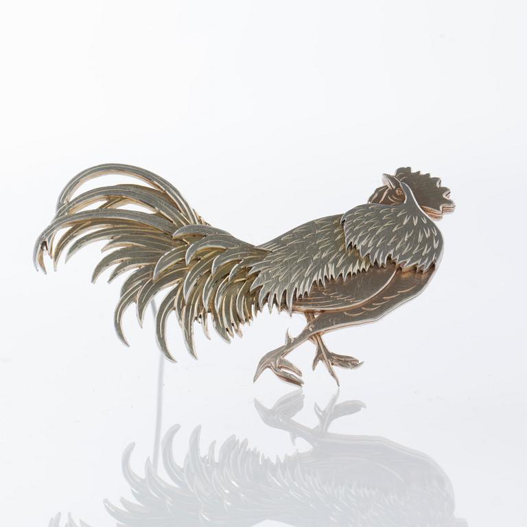 BROSCH, Wiwen Nilsson, Lund, 1963. Sterlingsilver, lätt förgylld.
