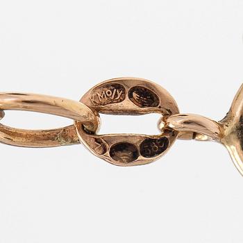 Halsband med hänge, 14K guld och ametist. Finska stämplar.