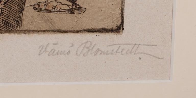 Väinö Blomstedt, etching, signed in pencil.