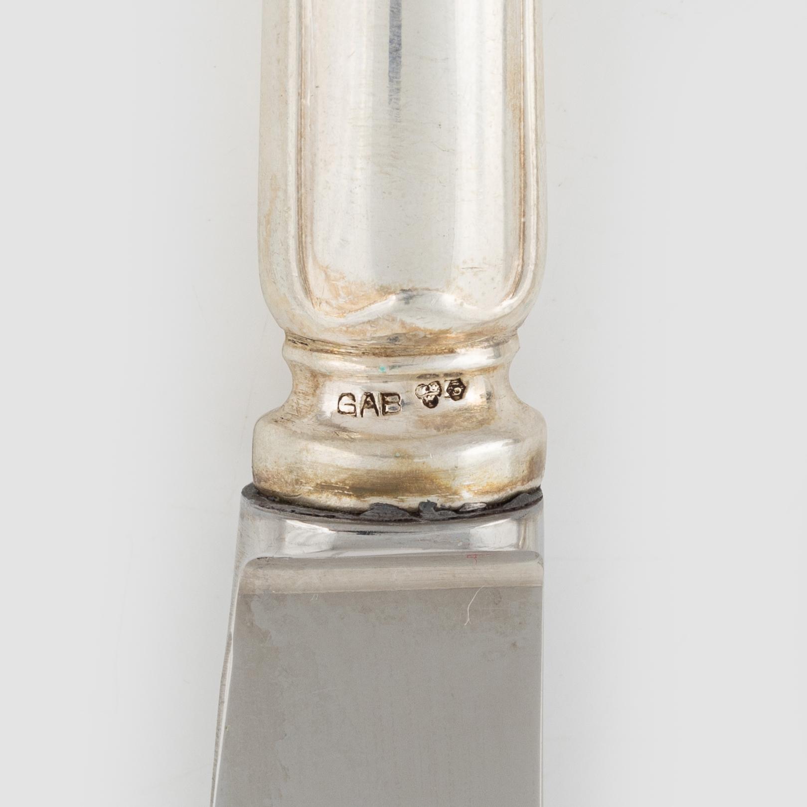 Bestickuppsättning, silver 36 st, "Svensk spets", GAB & C.G.Hallberg, Stockholm, R7-V7.