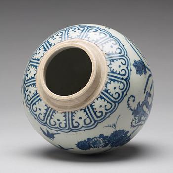 A blue and white jar, Ming dynasty (1368-1664).