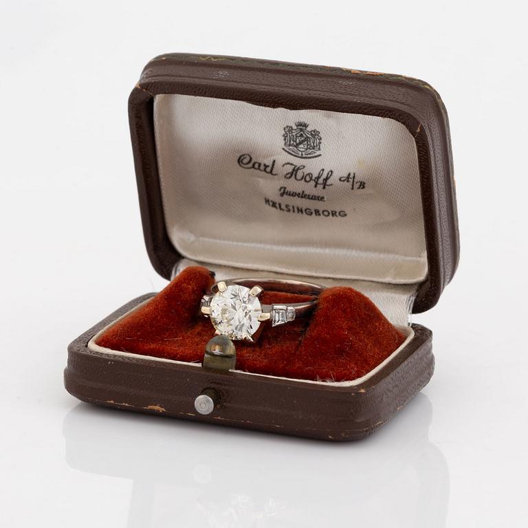 2.12 ct brilliant cut diamond ring.