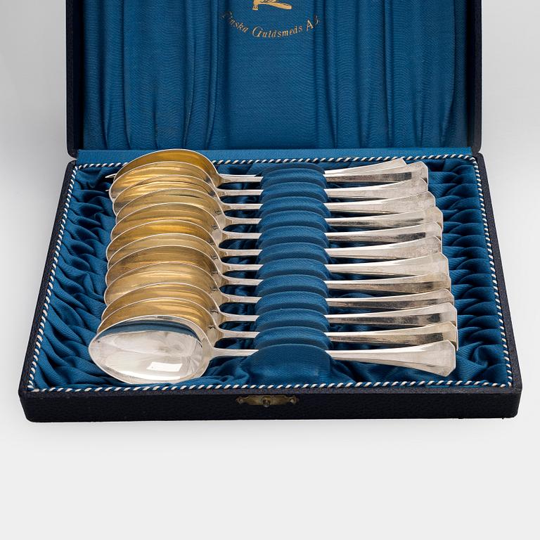 A 15-piece silver cutlery set, Sandrik, and ladle, Czechoslovakia 1929-1945.
