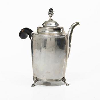 Andreas Isberg, choklad-/kaffekanna, silver, empire, Skänninge 1816.