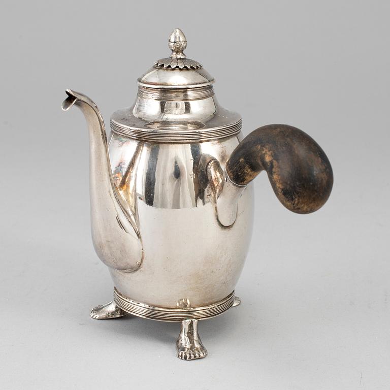 A Swedish early 19th century silver coffee-pot, mark of Daniel Hallman, Stockholm 1815.