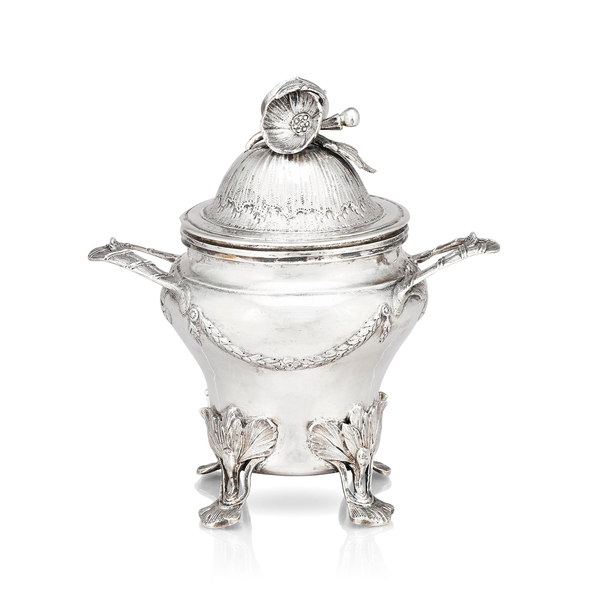 A Swedish 18th century sugar-bowl with lid, mark of Carl Klingwall, Västerås 1771.