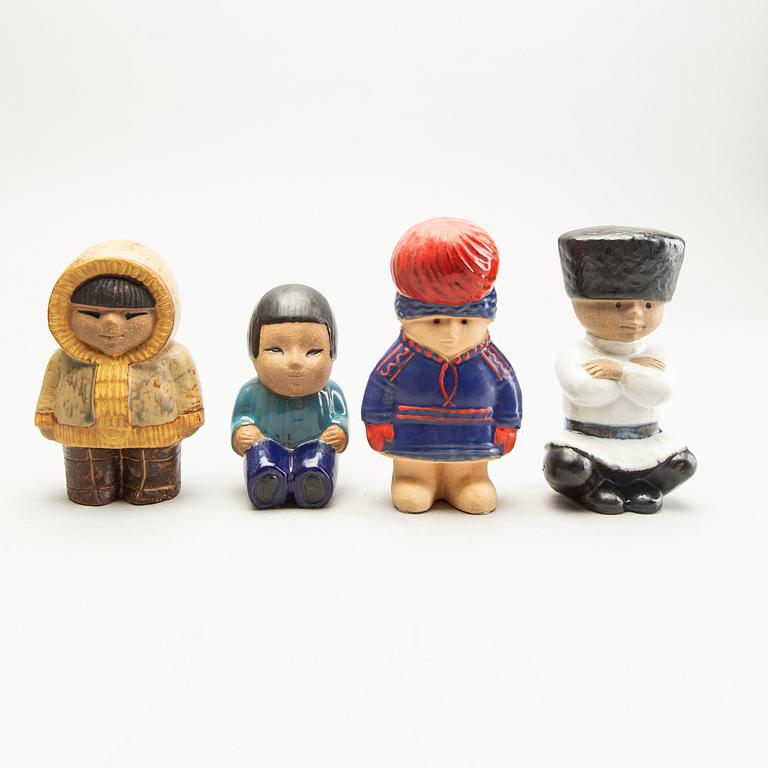 Lisa Larson, figurines, 4 pcs, stoneware. Rörstrand.