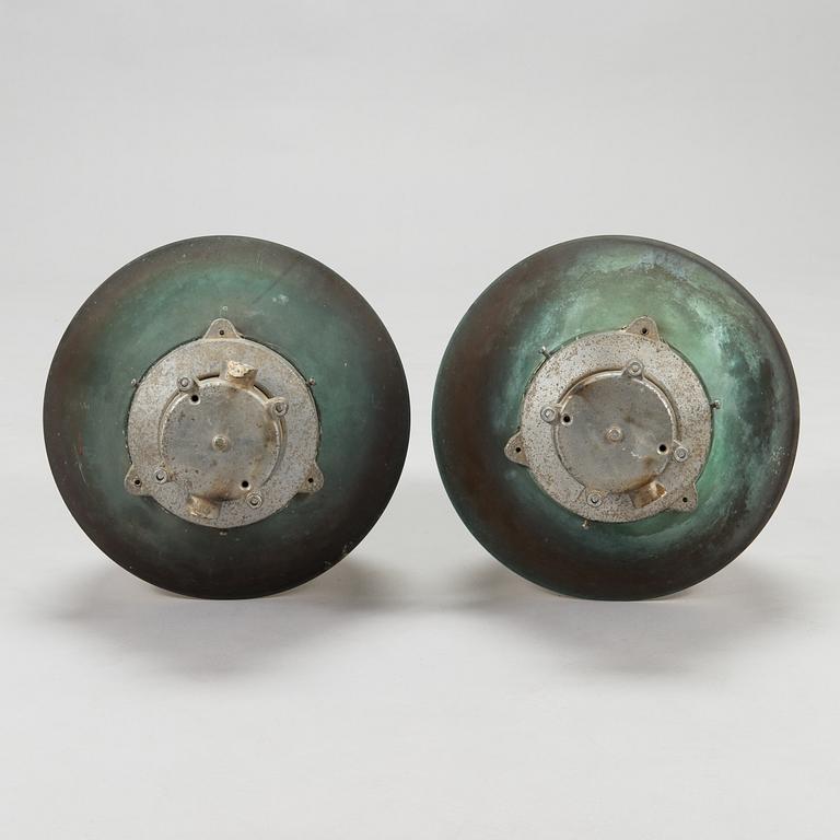 Paavo Tynell, a pair of mid-20th century '91100' out door lights/ ceiling lights for Idman Finland.