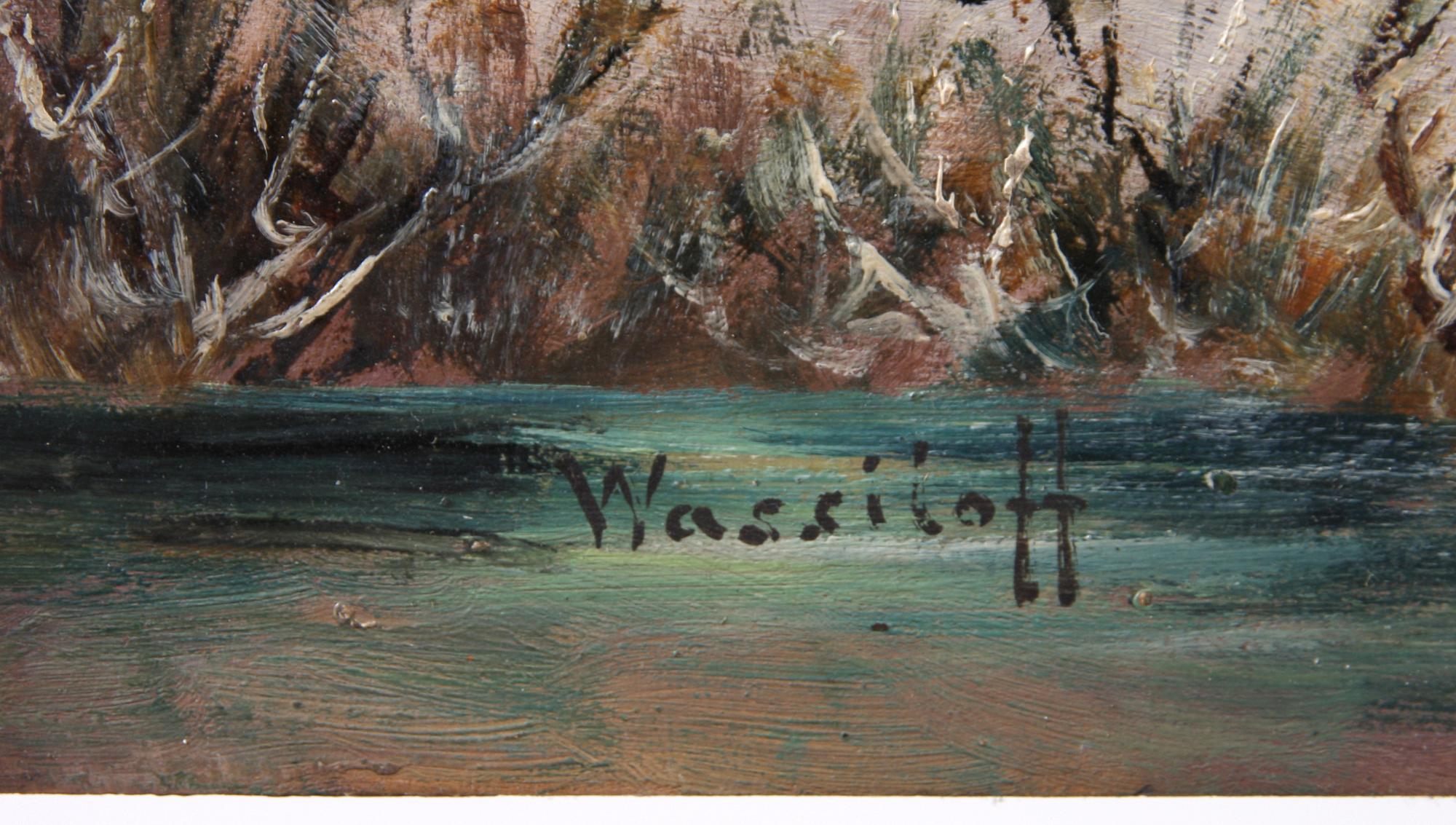 OKÄND KONSTNÄR, olja på pannå, 2 st, sign Wassiloff. Ryssland, 1900-talets senare hälft.