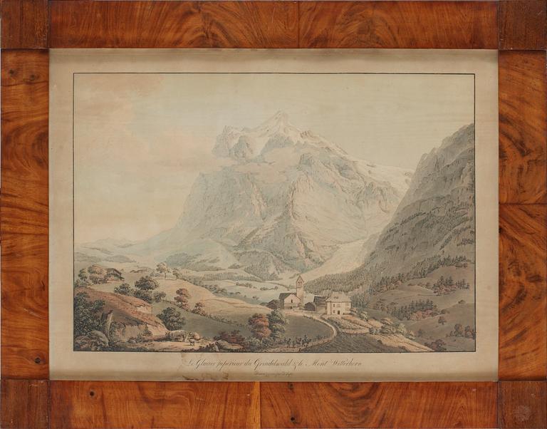 Daniel Lafond, "Vûe des environs de Thoun"; "Le Glacier inferieur du Grindelwald & le Mont Eiger"; Vue d'Interlaken"; "Le Glacier superiuer du Grindelwald & le Mont Wetterhorn" (4).