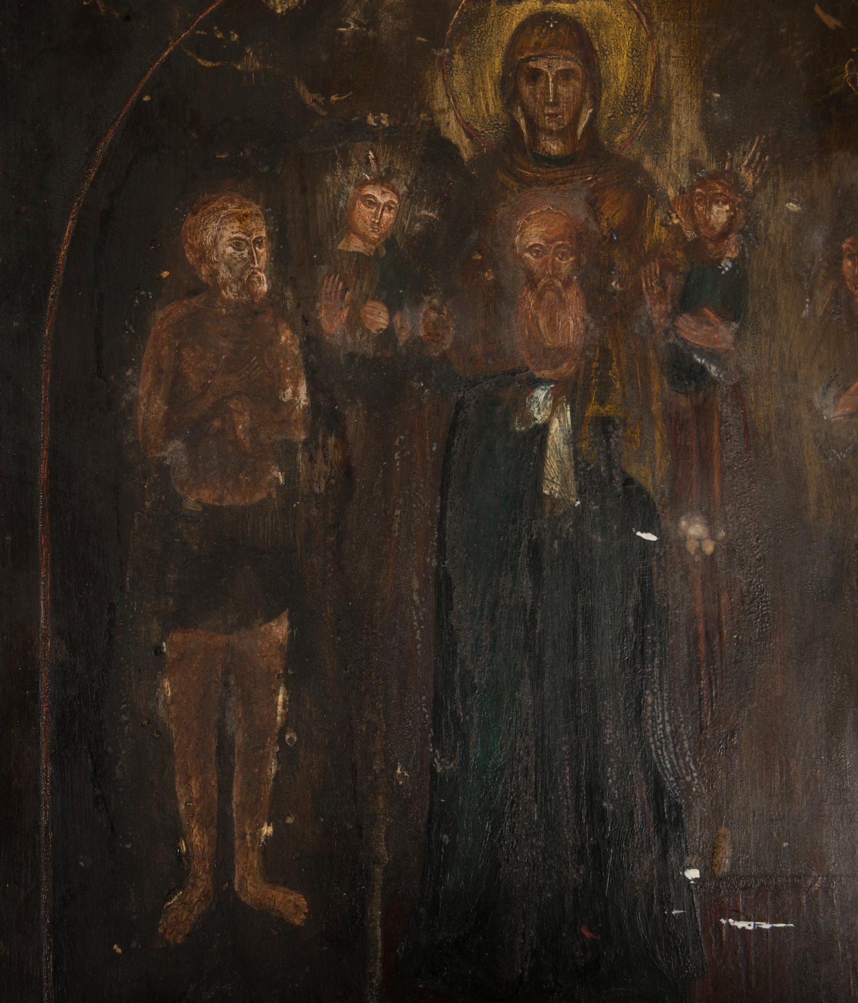 Icon, tempera on wood panel, with silver riza, contr. Yakov Lyapunov, St Petersburg Russia 1898-1903, assayer mark AC.