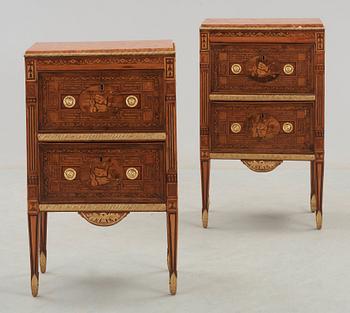 A pair of Italian late 18th century commodes.