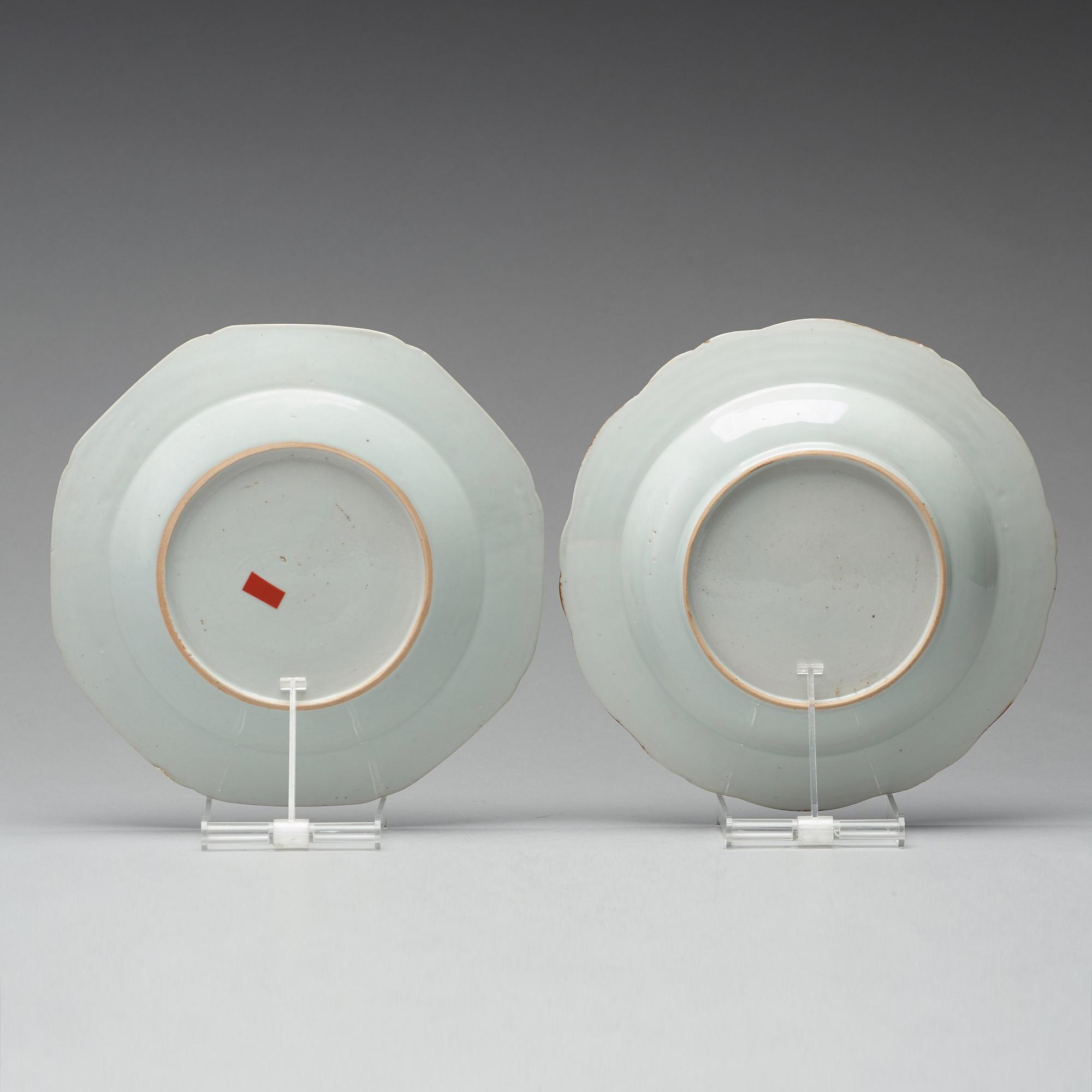 A set of ten 'Double Peacock' dishes, Qing dynasty, Qianlong (1736-95).