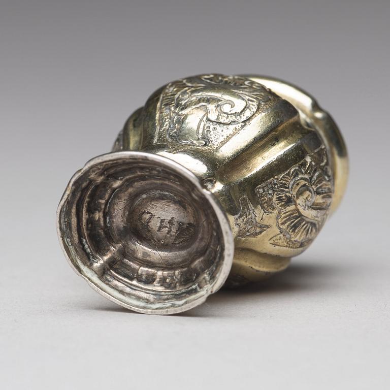 A Swedish rococo silver-gilt snuff-box, unmarked.