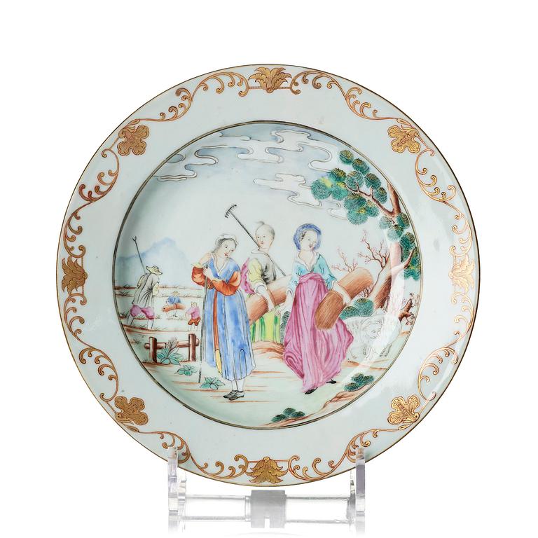 Tallrik, porslin, Qingdynastin, Yongzheng (1723-35).