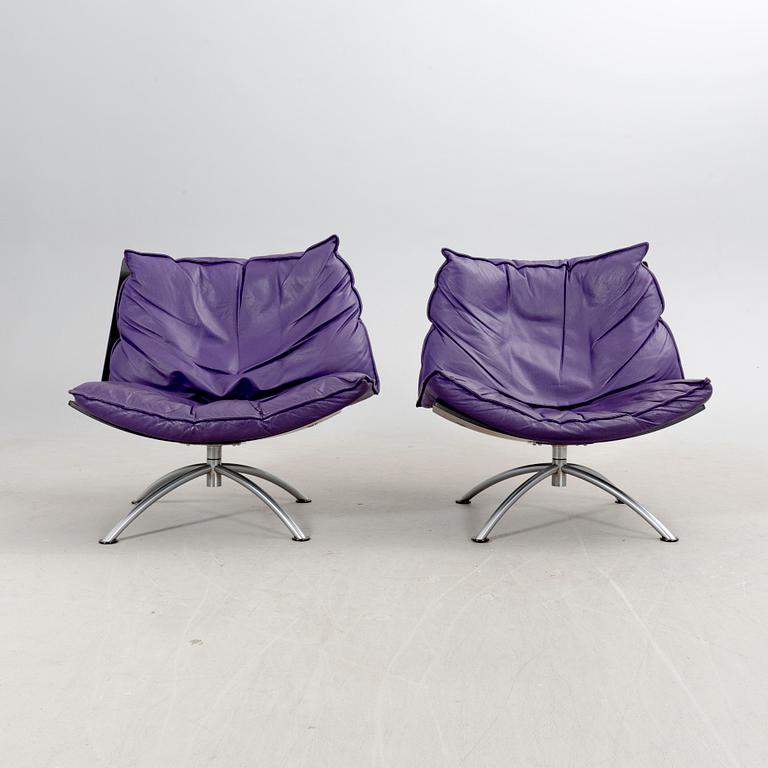 A pair of Tom Stepp "Primetime" easy chairs, Fredericia, Denmark.